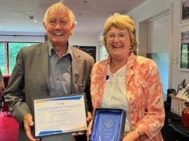Rotarians Linda & David with their awards